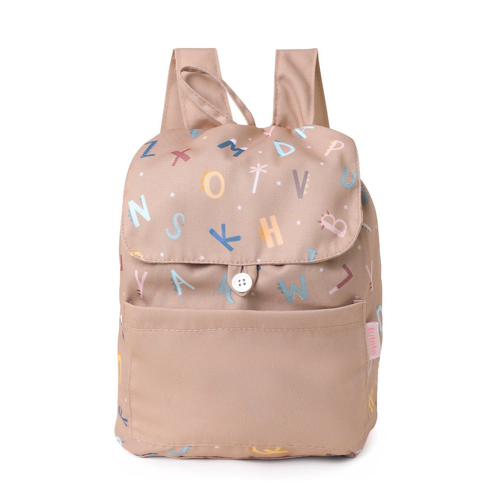 MOCHILA INFANTIL PEQUEÑA TELA TUTETE ·FUNNY LETTERS· - Happy Moments Baby