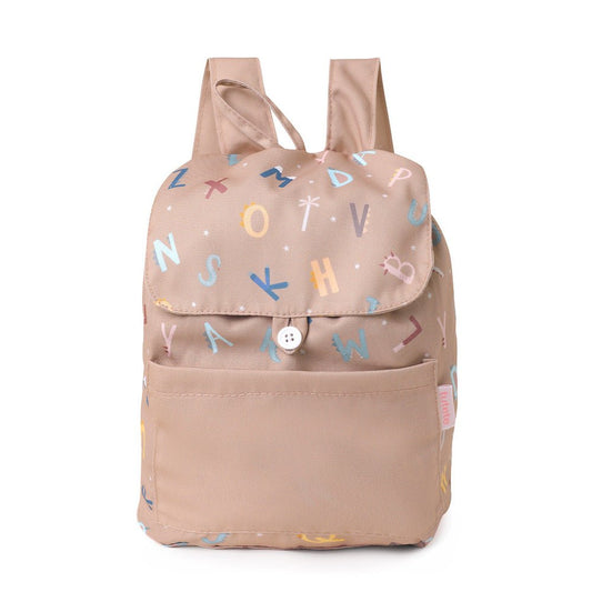 MOCHILA INFANTIL PEQUEÑA TELA TUTETE ·FUNNY LETTERS· - Happy Moments Baby