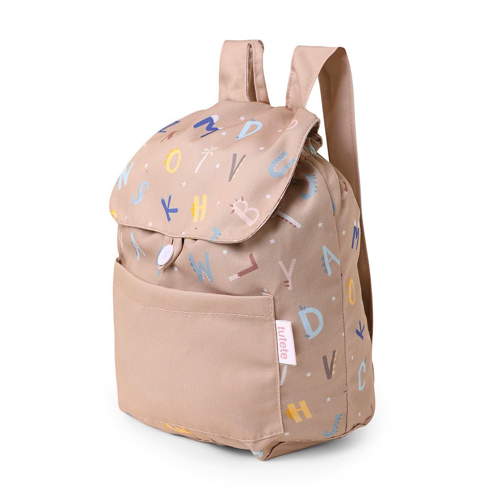 MOCHILA INFANTIL PEQUEÑA TELA TUTETE ·FUNNY LETTERS· - Happy Moments Baby