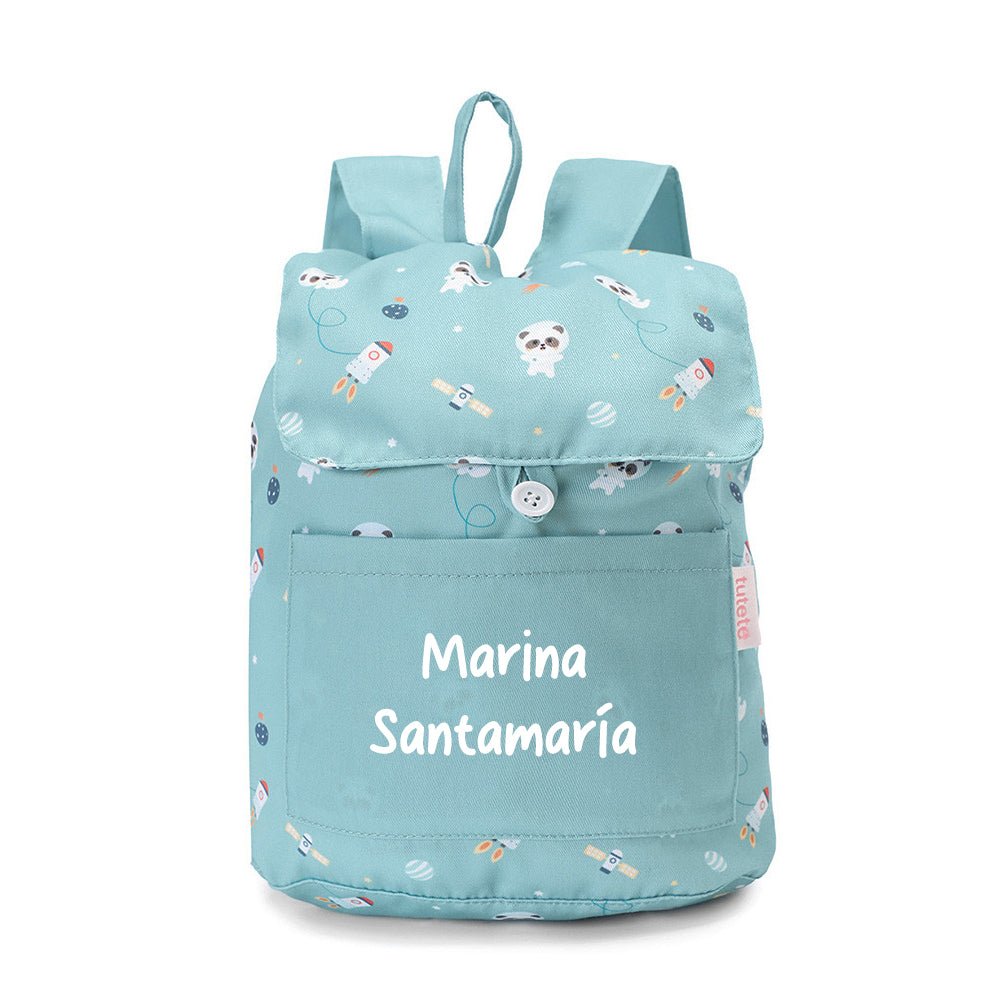 MOCHILA INFANTIL PEQUEÑA TELA TUTETE ·PANDAS IN SPACE· - Happy Moments Baby