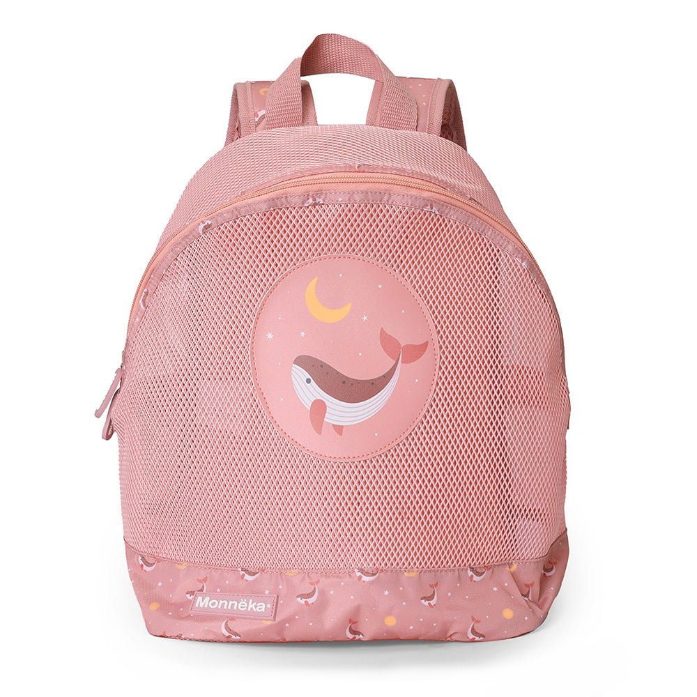 MOCHILA INFANTIL PLAYA ANTIARENA TUTETE ·WHALE PINK· - Happy Moments Baby
