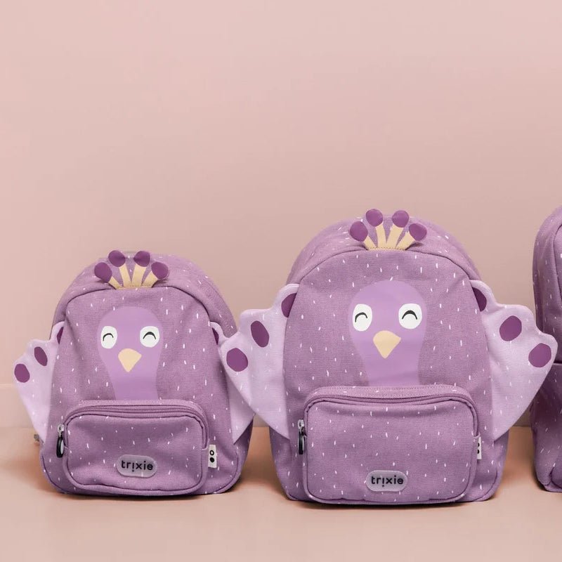 MOCHILA INFANTIL TRIXIE PEQUEÑA ·PAVO REAL· - Happy Moments Baby