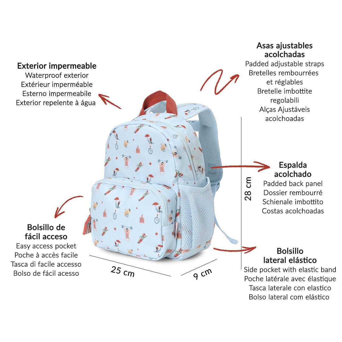 MOCHILA INFANTIL TUTETE ·CIRCUS SHOW· - Happy Moments Baby