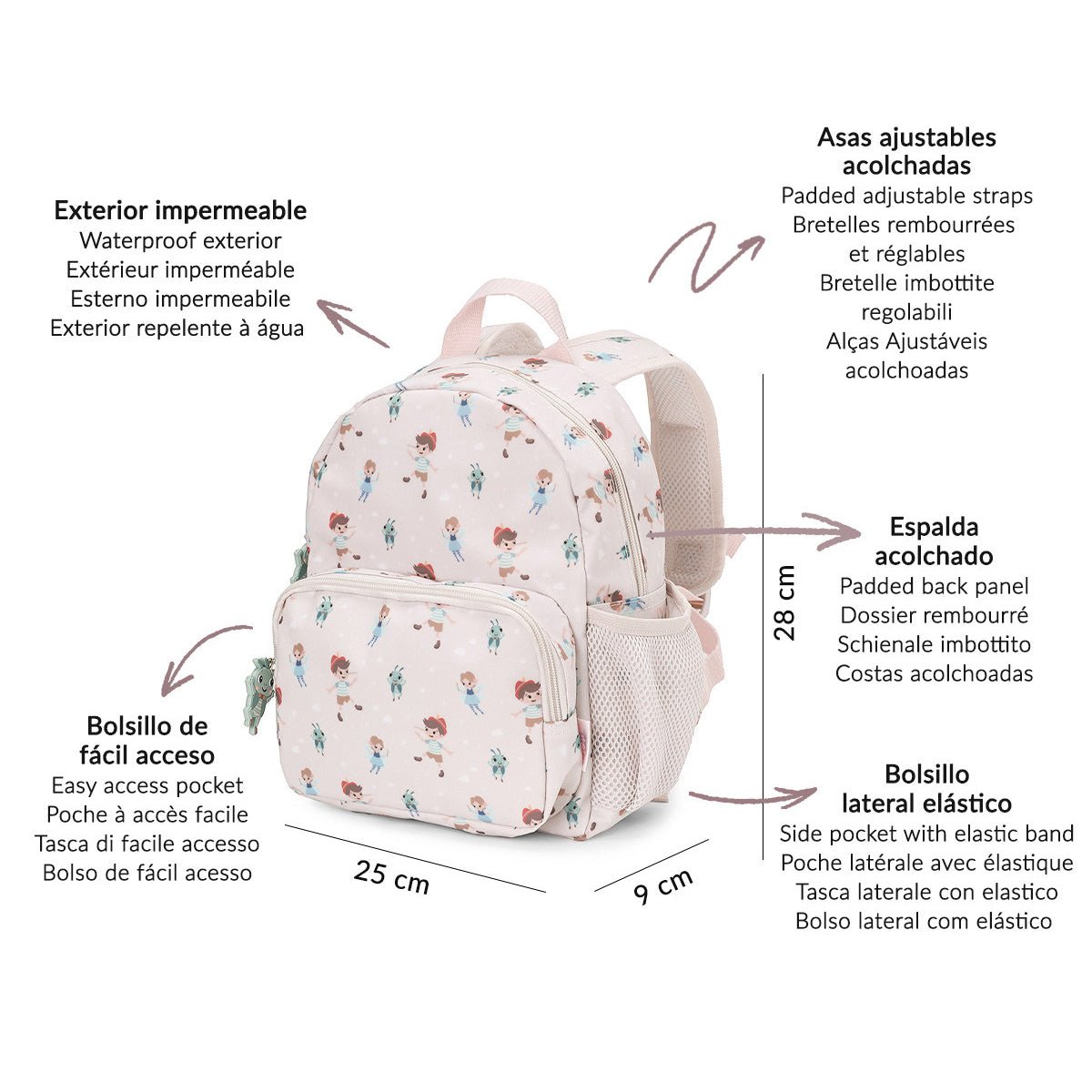 MOCHILA INFANTIL TUTETE ·THE WOODEN BOY· - Happy Moments Baby