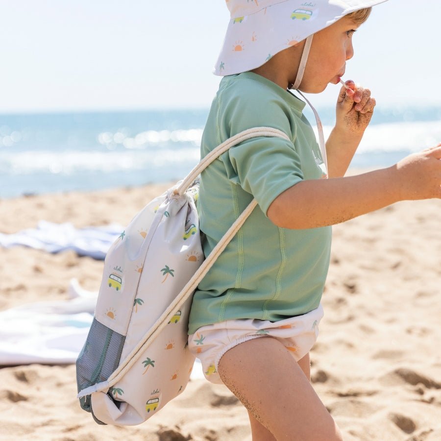 MOCHILA SACO ANTIARENA SARO ·ALOHA· - Happy Moments Baby