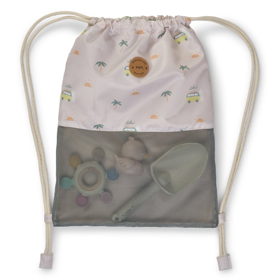 MOCHILA SACO ANTIARENA SARO ·ALOHA· - Happy Moments Baby
