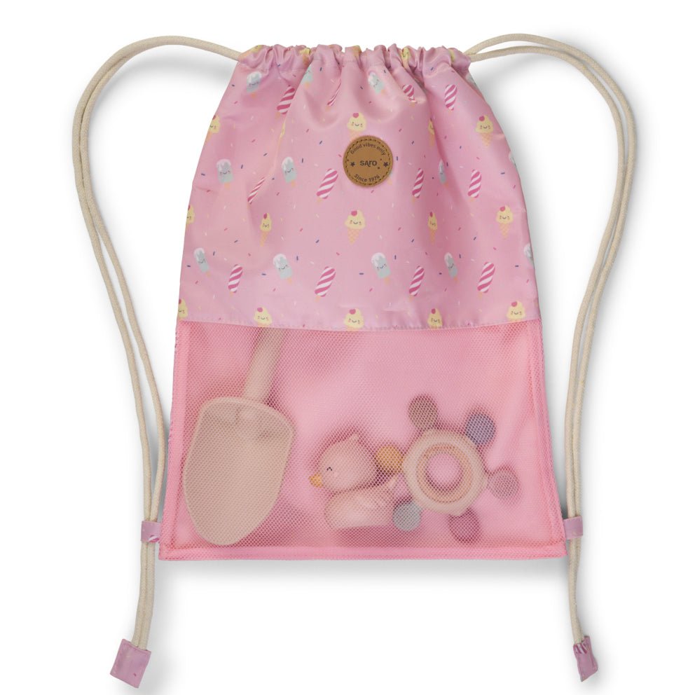 MOCHILA SACO ANTIARENA SARO ·HELADOS· - Happy Moments Baby