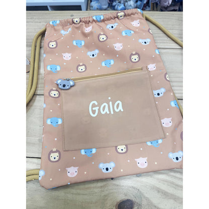 MOCHILA SACO IMPERMEABLE TUTETE ·ANIMAL FRIENDS· - Happy Moments Baby