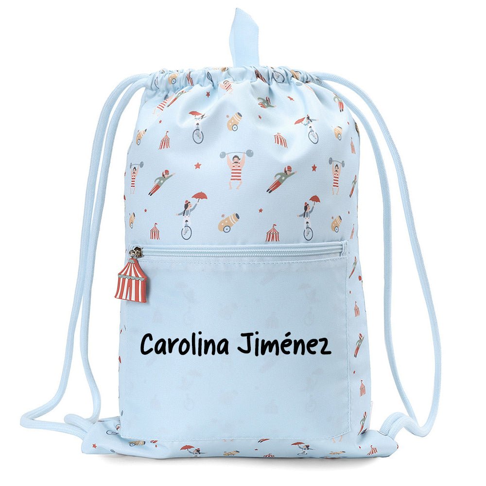 MOCHILA SACO IMPERMEABLE TUTETE ·CIRCUS SHOW· - Happy Moments Baby