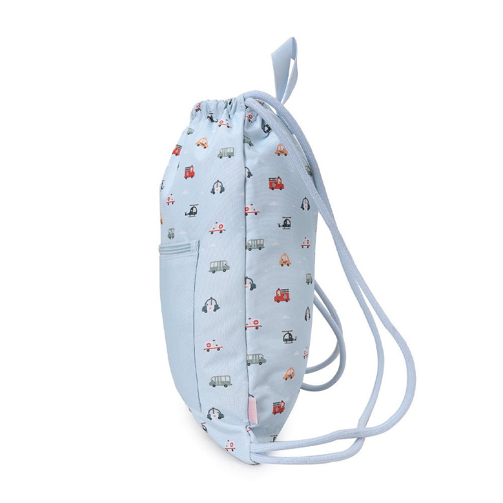 MOCHILA SACO IMPERMEABLE TUTETE ·CITY CARS· - Happy Moments Baby