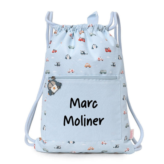 MOCHILA SACO IMPERMEABLE TUTETE ·CITY CARS· - Happy Moments Baby