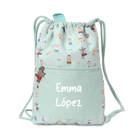 MOCHILA SACO IMPERMEABLE TUTETE ·THREE LITTLE PIGS· - Happy Moments Baby