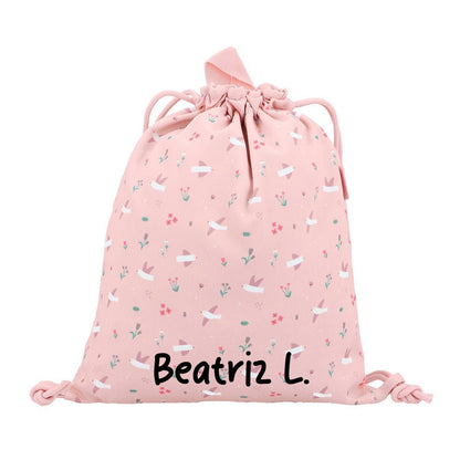MOCHILA SACO INFANTIL DE TELA TUTETE ·BLOSSOM BIRDS· - Happy Moments Baby