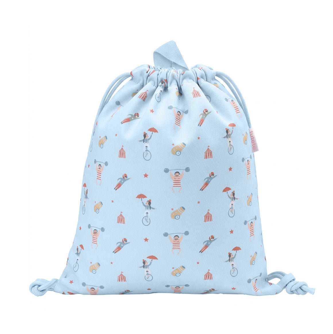 MOCHILA SACO INFANTIL DE TELA TUTETE ·CIRCUS SHOW· - Happy Moments Baby