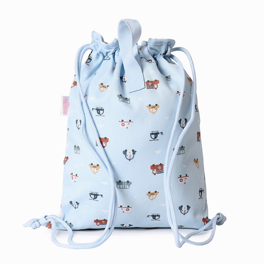 MOCHILA SACO INFANTIL DE TELA TUTETE ·CITY CARS· - Happy Moments Baby
