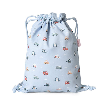 MOCHILA SACO INFANTIL DE TELA TUTETE ·CITY CARS· - Happy Moments Baby