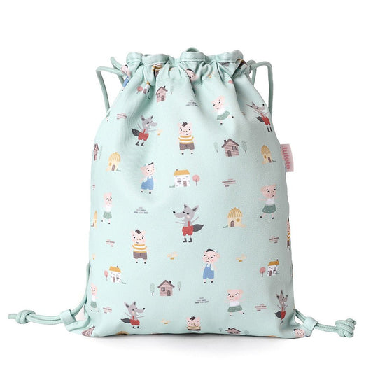 MOCHILA SACO INFANTIL DE TELA TUTETE ·THREE LITTLE PIGS· - Happy Moments Baby