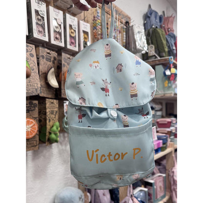 MOCHILA SACO INFANTIL DE TELA TUTETE ·THREE LITTLE PIGS· - Happy Moments Baby