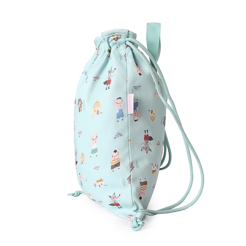MOCHILA SACO INFANTIL DE TELA TUTETE ·THREE LITTLE PIGS· - Happy Moments Baby