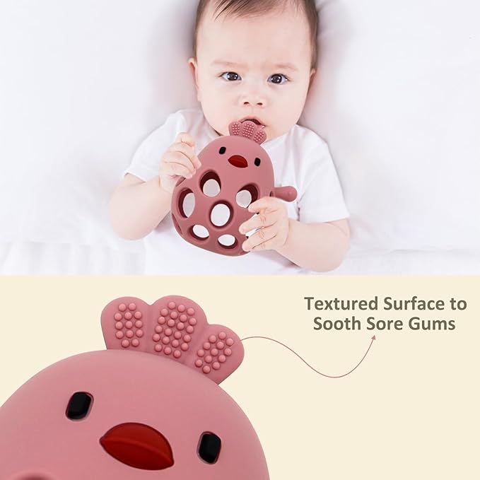MORDEDOR FIGURA ·POLLITO ROSA· - Happy Moments Baby
