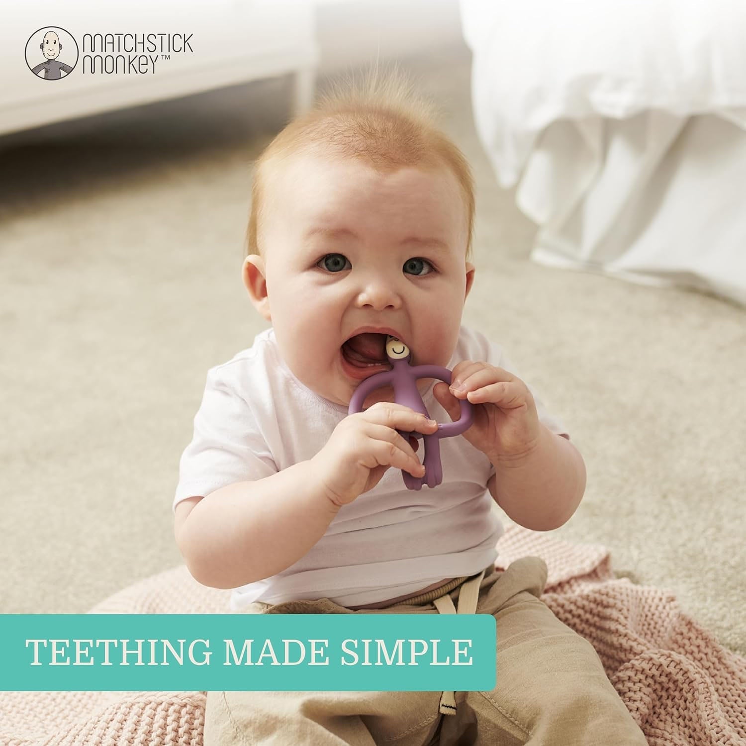 MORDEDOR MONO MATCHSTICK MONKEY ·PURPLE· - Happy Moments Baby