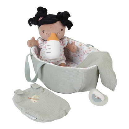 MUÑECA DE TELA LITTLE DUTCH ·BEBÉ EVI CON CESTA Y ACCESORIOS· - Happy Moments Baby