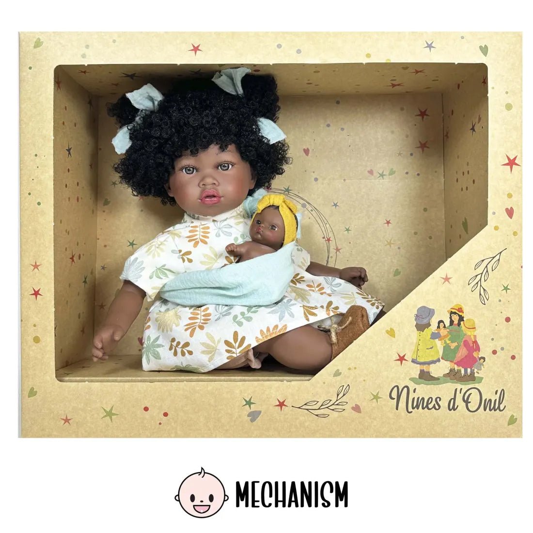 MUÑECA NINES D'ONIL ·ALIKA CON BEBÉ CURLY HAIR 40CM· - Happy Moments Baby