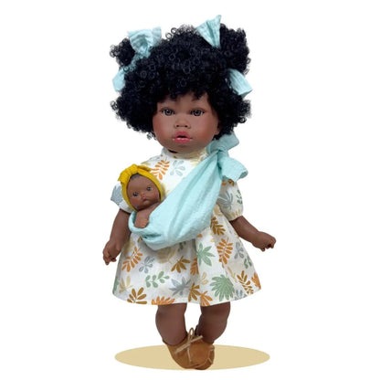 MUÑECA NINES D'ONIL ·ALIKA CON BEBÉ CURLY HAIR 40CM· - Happy Moments Baby