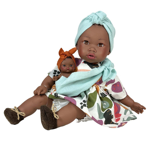 MUÑECA NINES D'ONIL ·ALIKA CON BEBÉ FLORAL 40CM· - Happy Moments Baby