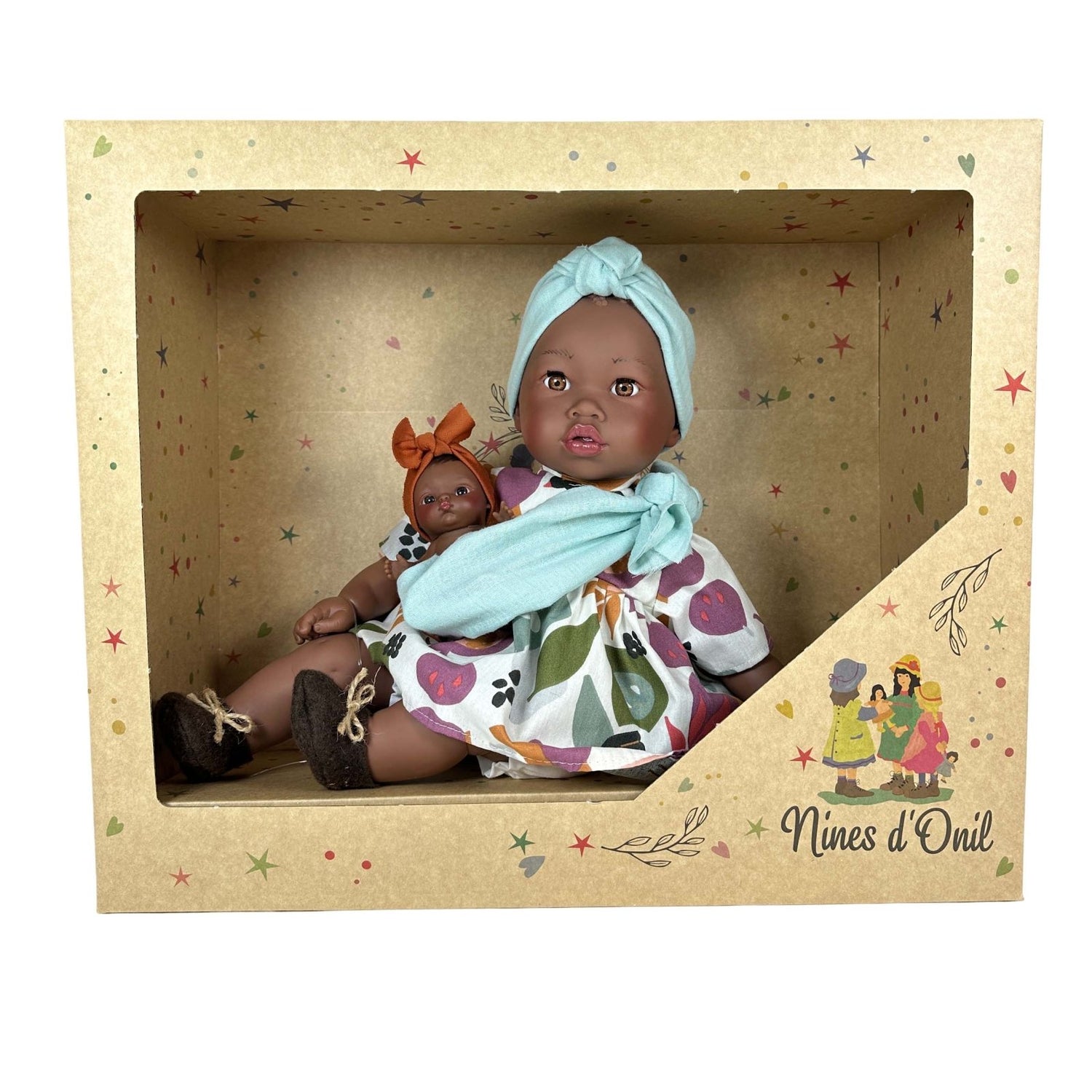 MUÑECA NINES D'ONIL ·ALIKA CON BEBÉ FLORAL 40CM· - Happy Moments Baby