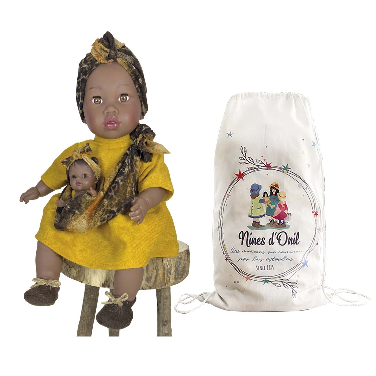 MUÑECA NINES D'ONIL ·ALIKA CON BEBÉ OCHER 40CM· - Happy Moments Baby