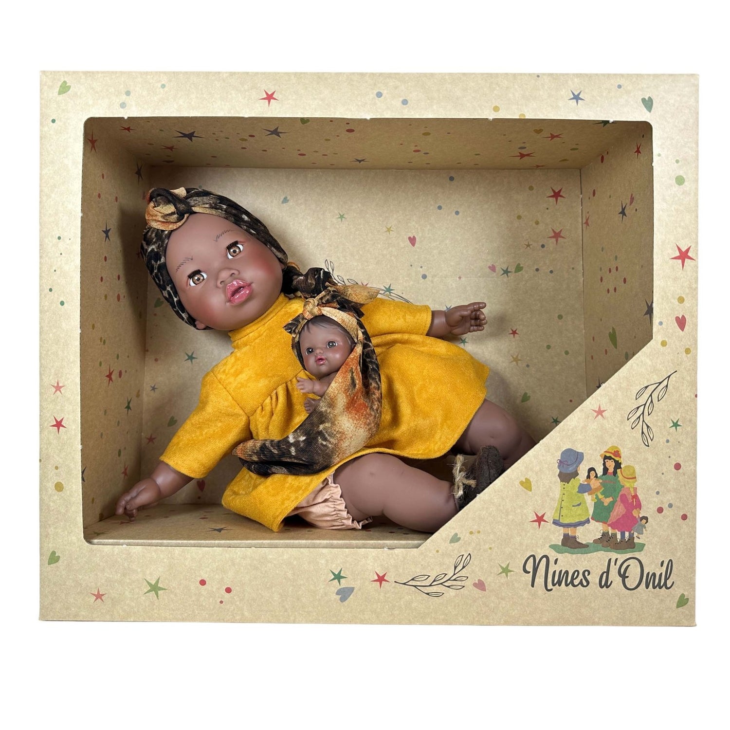 MUÑECA NINES D'ONIL ·ALIKA CON BEBÉ OCHER 40CM· - Happy Moments Baby