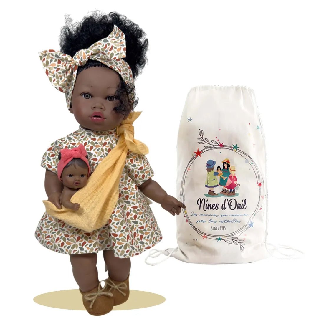 MUÑECA NINES D'ONIL ·ALIKA CON BEBÉ PRINT 40CM· - Happy Moments Baby