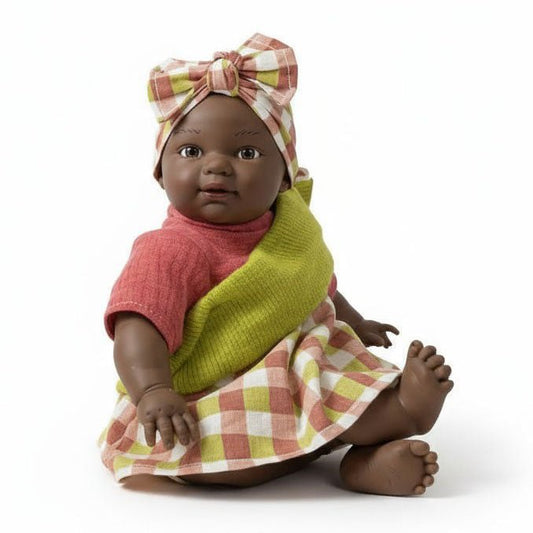 MUÑECA NINES D'ONIL ·COCO MAHA CUADROS 31CM· - Happy Moments Baby