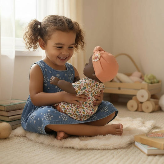 MUÑECA NINES D'ONIL ·COCO MAHA FLORES 31CM· - Happy Moments Baby