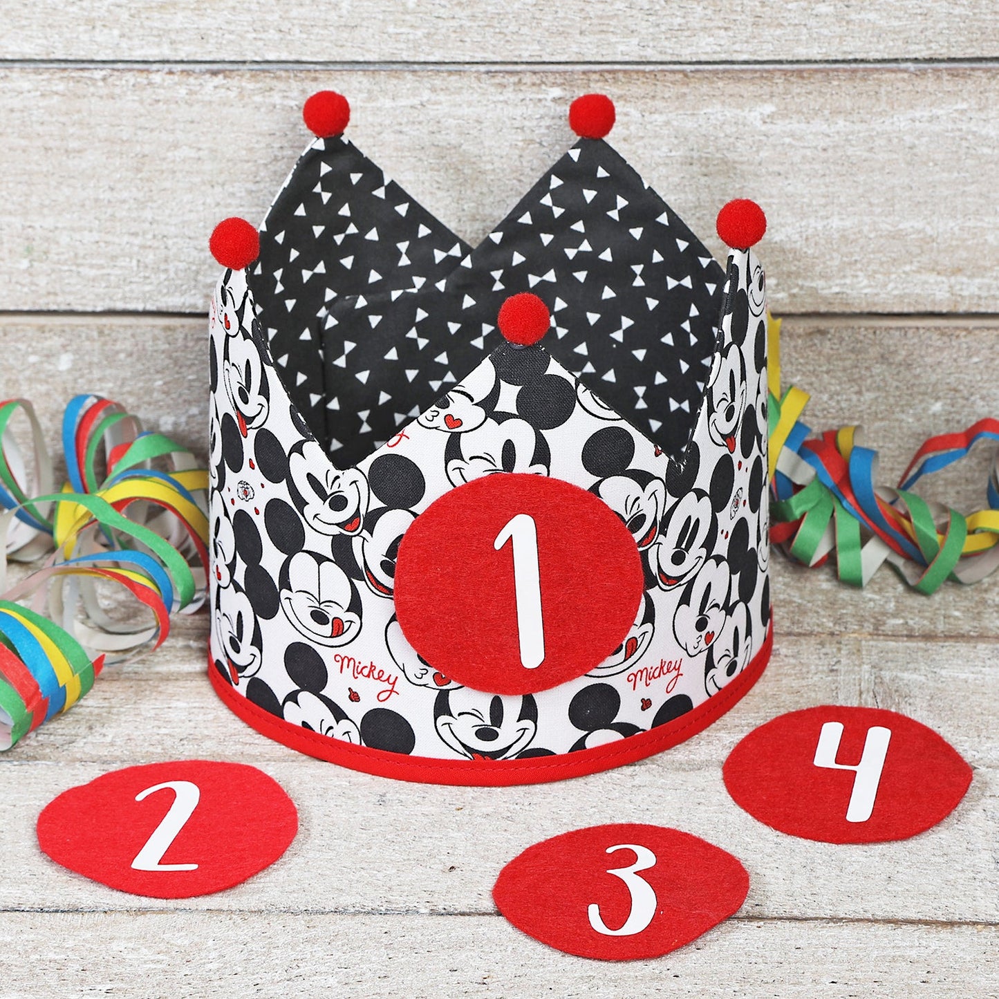 PACK CORONA + CAMISETA + TOPPER CUMPLEAÑOS ·MICKEY· - Happy Moments Baby