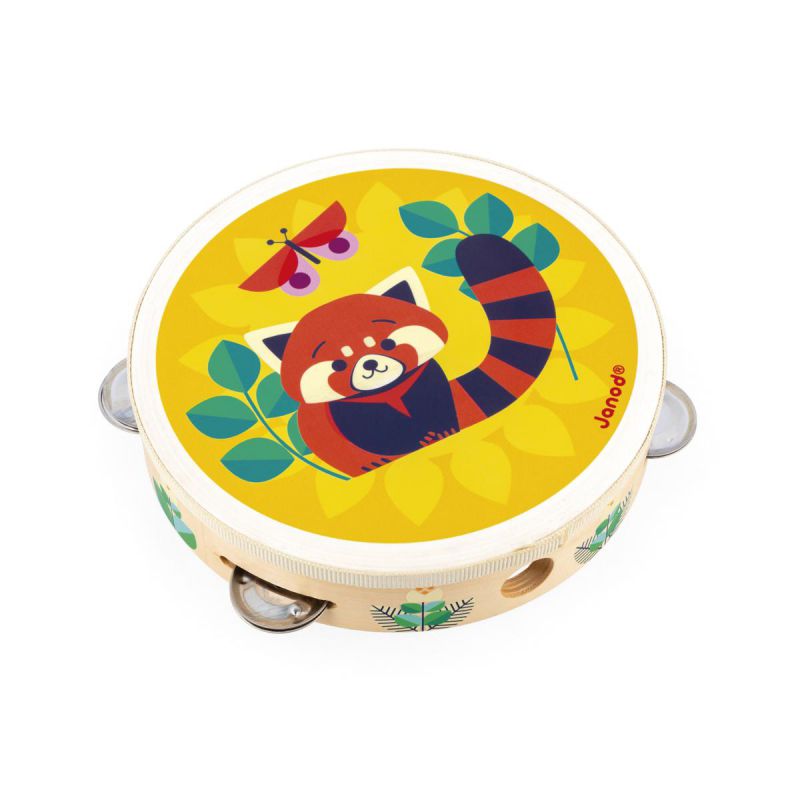 PANDERETA DE MADERA JANOD ·GIOIA PANDA ROJO· - Happy Moments Baby