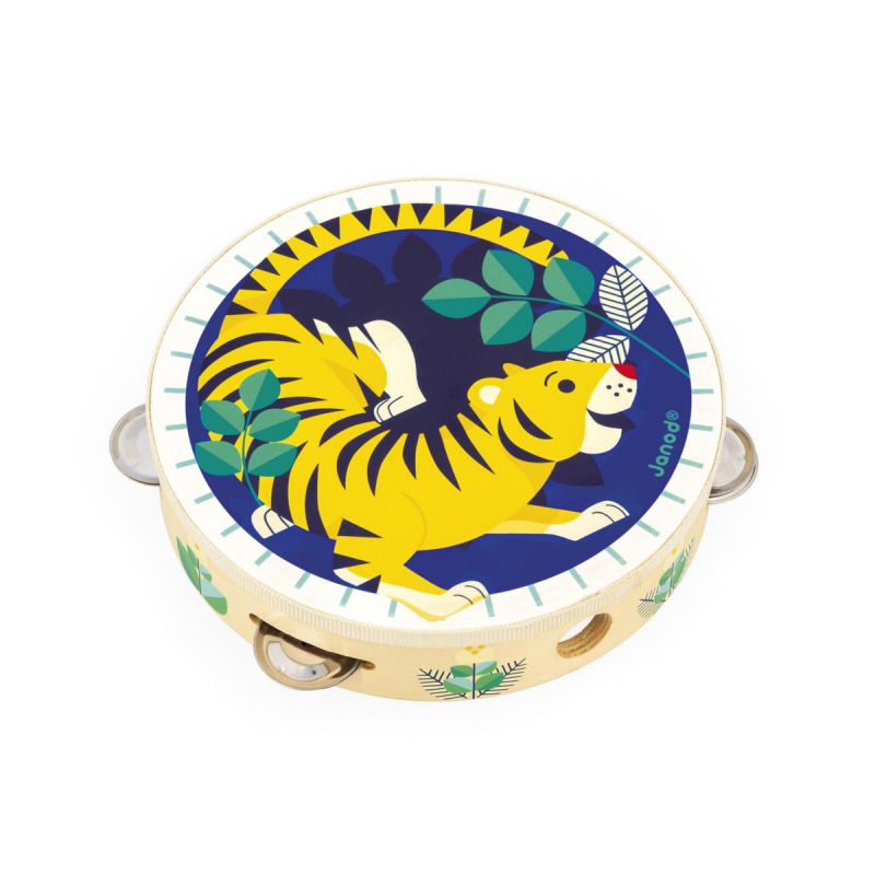 PANDERETA DE MADERA JANOD ·GIOIA TIGRE· - Happy Moments Baby