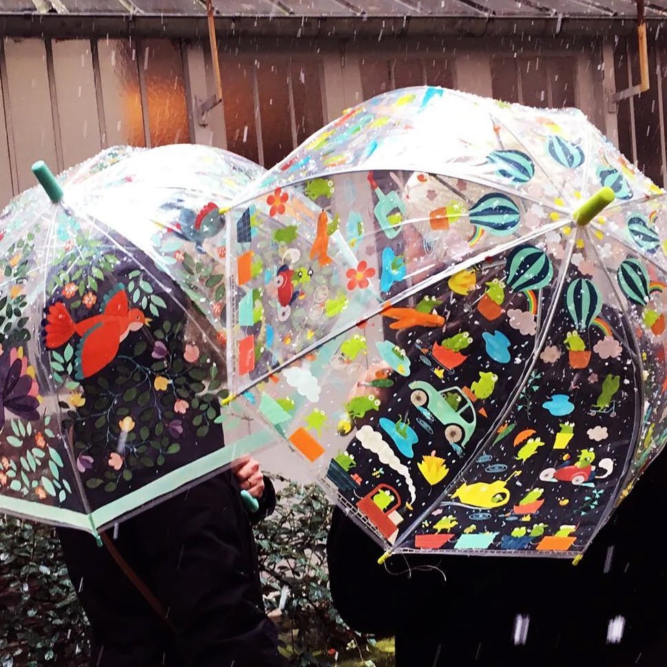 PARAGUAS INFANTIL DJECO TRANSPARENTE ·RANITAS· - Happy Moments Baby