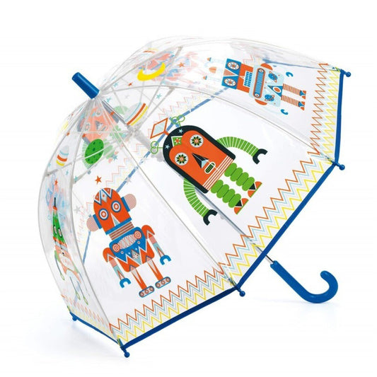 PARAGUAS INFANTIL DJECO TRANSPARENTE ·ROBOTS· - Happy Moments Baby