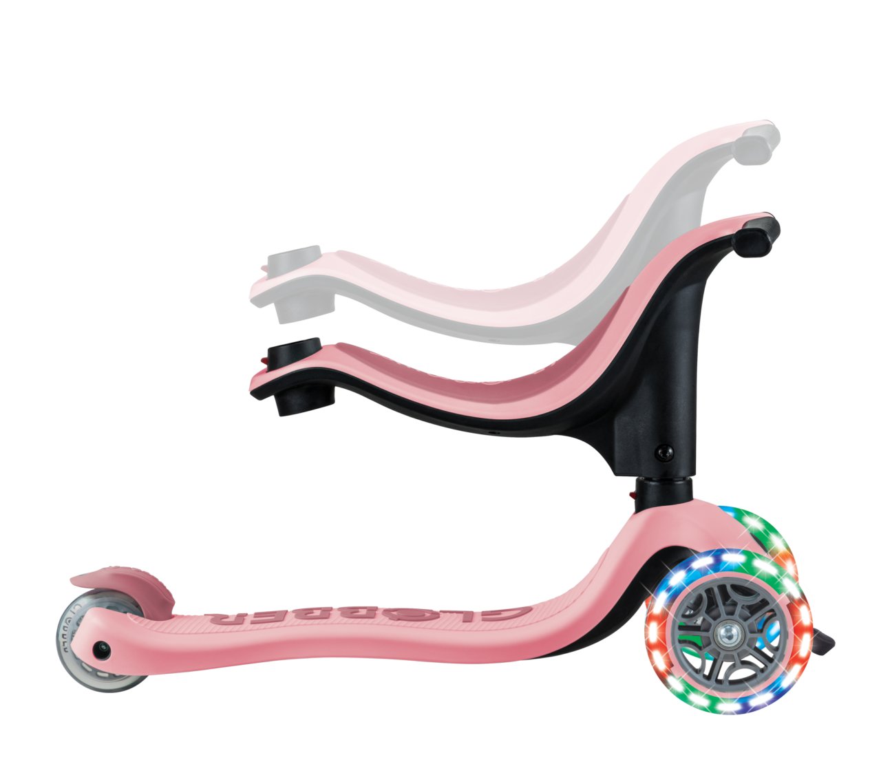 PATINETE EVOLUTIVO GLOBBER ·GO UP SPORTY CON LUCES ROSA· - Happy Moments Baby