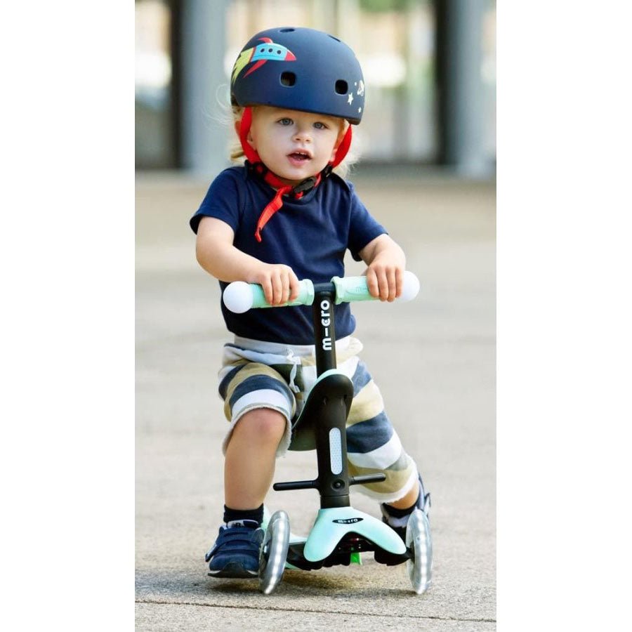 PATINETE EVOLUTIVO MICRO 3 EN 1 CON LUCES ·DELUXE MAGIC MENTA· - Happy Moments Baby