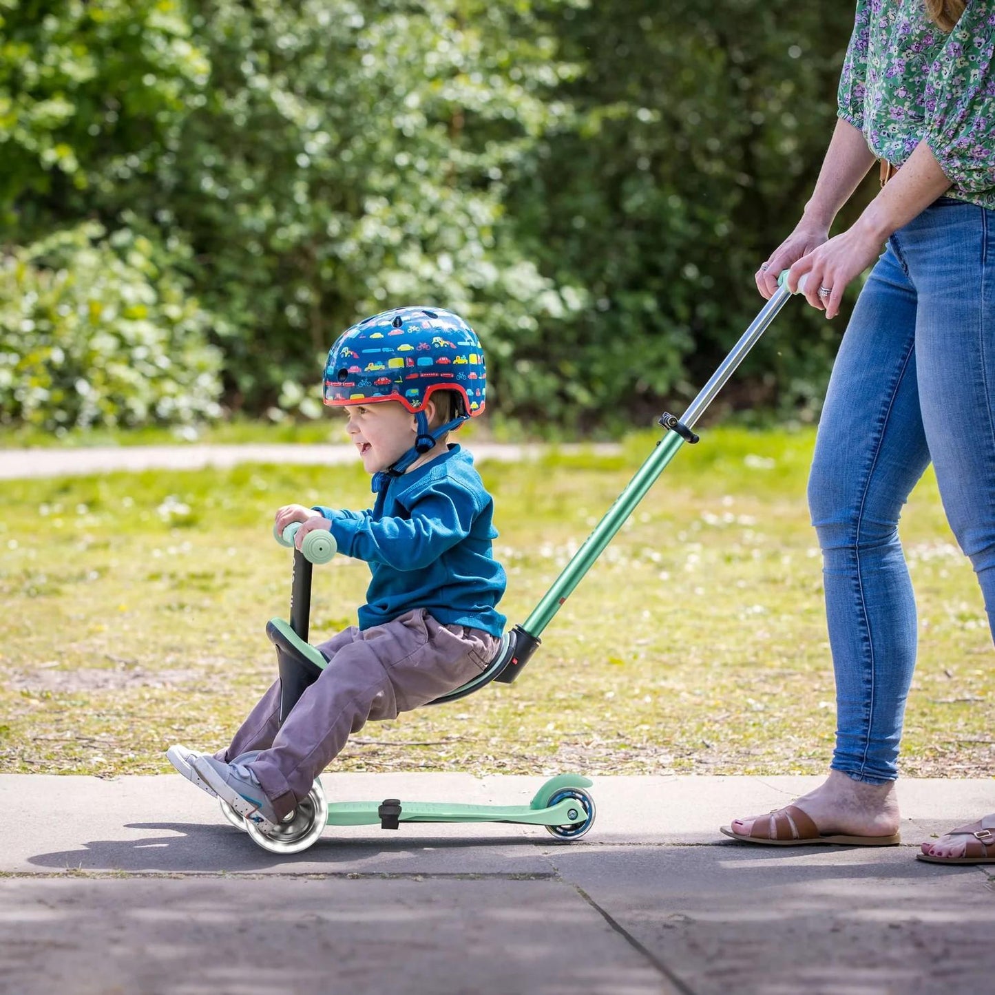 PATINETE EVOLUTIVO MICRO 4 EN 1 CON LUCES ·DELUXE LED MENTA· - Happy Moments Baby