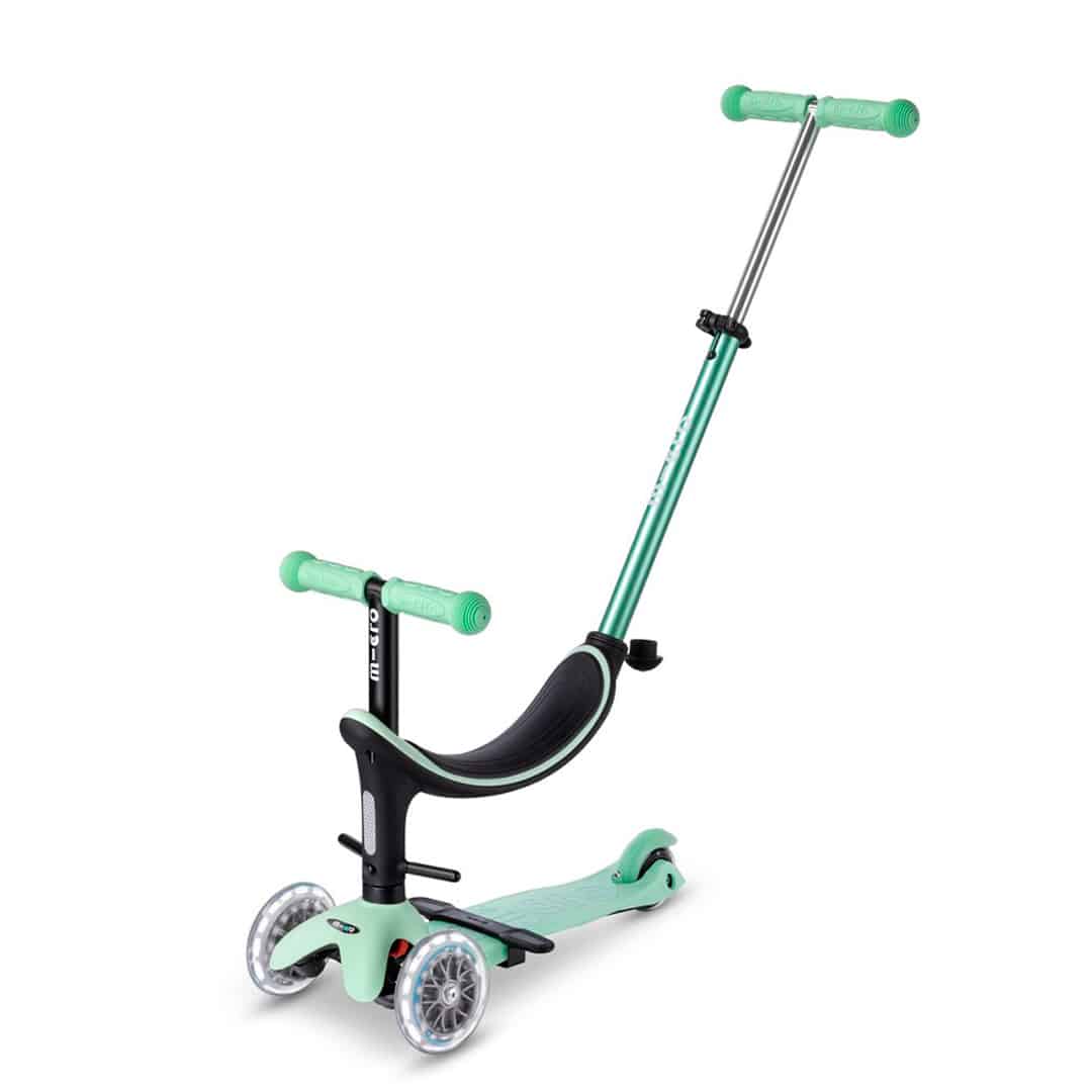 PATINETE EVOLUTIVO MICRO 4 EN 1 CON LUCES ·DELUXE LED MENTA· - Happy Moments Baby