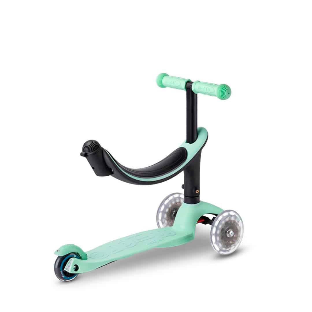 PATINETE EVOLUTIVO MICRO 4 EN 1 CON LUCES ·DELUXE LED MENTA· - Happy Moments Baby