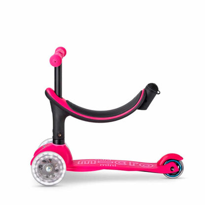PATINETE EVOLUTIVO MICRO 4 EN 1 CON LUCES ·DELUXE LED ROSA· - Happy Moments Baby