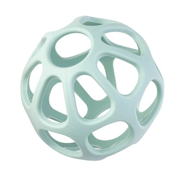 PELOTA SENSORIAL SILICONA SARO ·MINT· - Happy Moments Baby