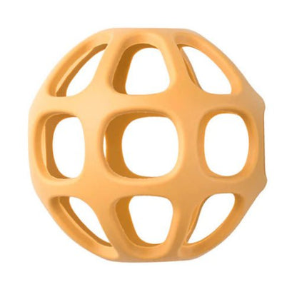 PELOTA SENSORIAL SILICONA SARO ·MOSTAZA· - Happy Moments Baby