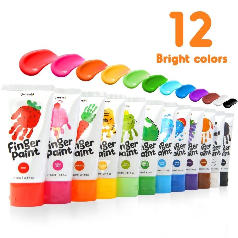 PINTURA DE DEDOS JARMELO ·CUBO 12 COLORES· - Happy Moments Baby