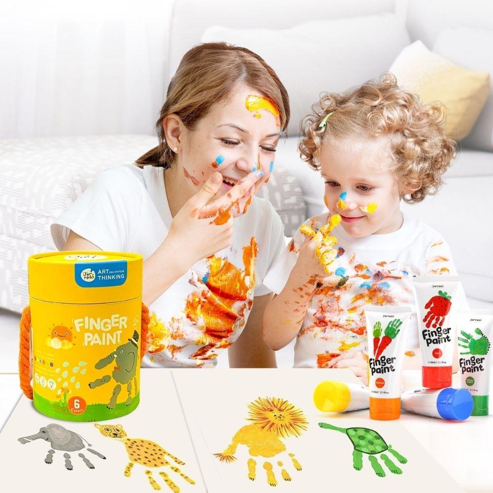 PINTURA DE DEDOS JARMELO ·CUBO 6 COLORES· - Happy Moments Baby